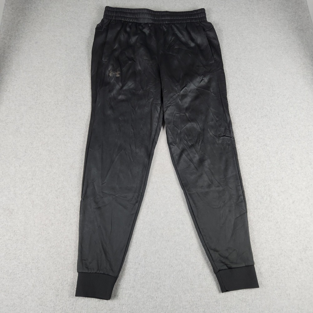 Under Armour Joggers Pants Mens Large Black Loose Fit Fleece Lined Athletic Fit